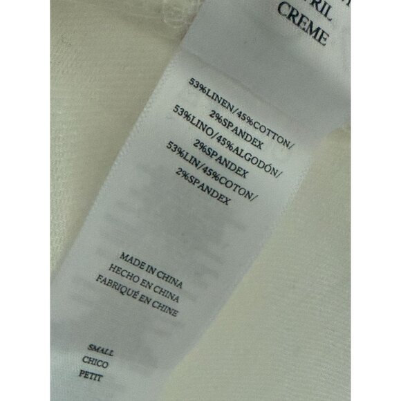 Rails April Creme Short-Sleeve Linen Blend Wrap Blouse With Tie Detail - S - Picture 8 of 9